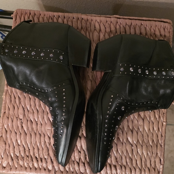 Sam Edelman Black Studded Ankle Boots - Picture 6 of 13